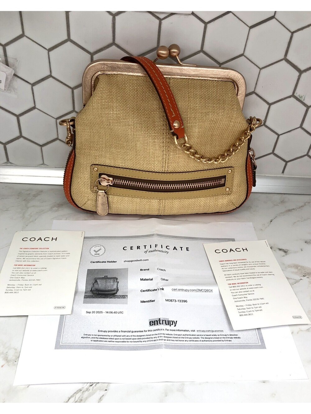 NWT Rare Coach Bonnie Cashin Straw Kisslock Shoulder Bag 13396 Collector COA⁠